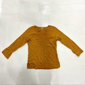 Gold metallic long sleeve Anne klein shirt XL